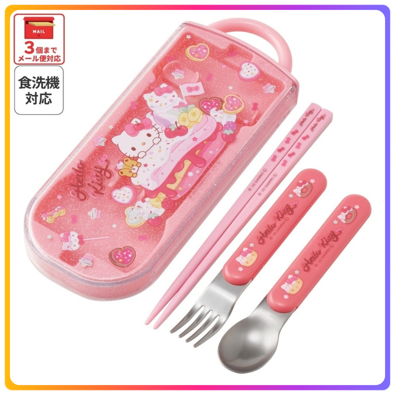 日本製｜Hello Kitty  x Skater 銀離子抗菌餐具套裝