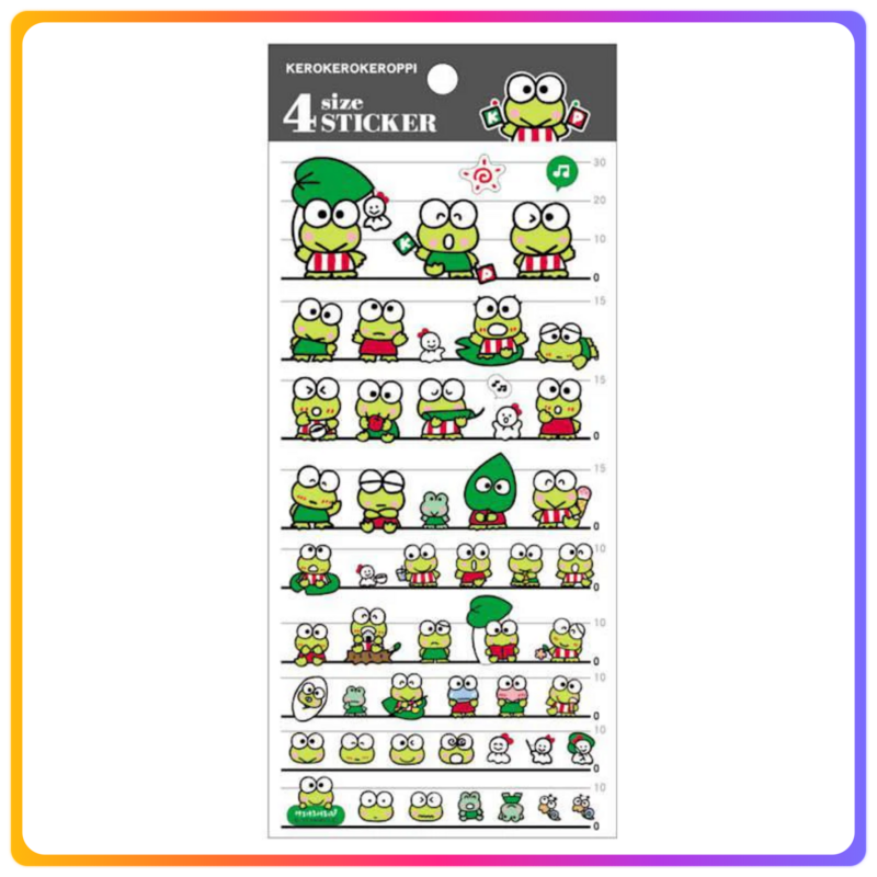 Sanrio 4 Size Sticker - Kerokerokeroppi