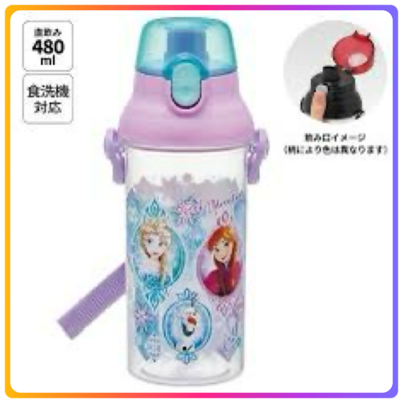 Skater直飲透明水壺 (480ml)Frozen Heart