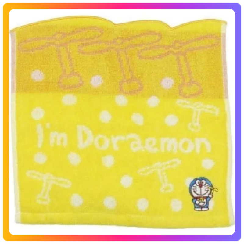 Doraemon 全棉方巾｜黃色