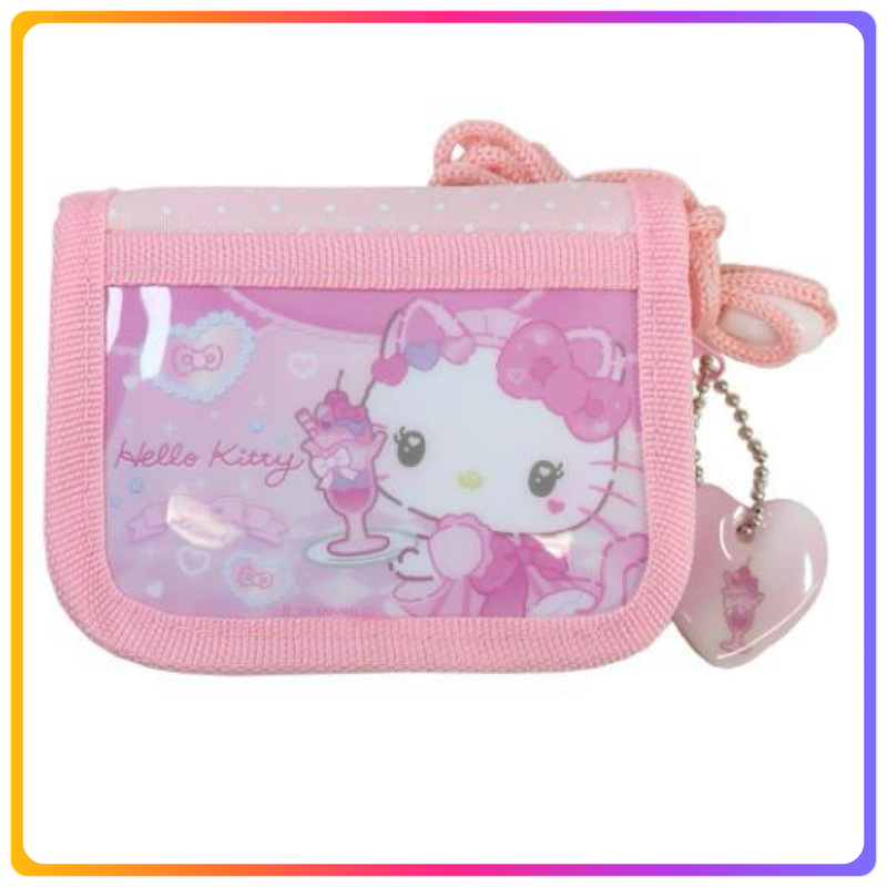Hello Kitty 布質掛繩銀包