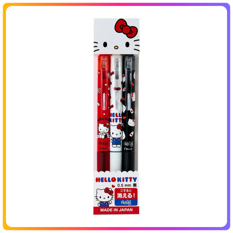 日本製｜Hello Kitty 3枚黑色可擦筆｜0.5mm