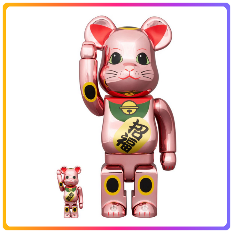 Bearbrick 招財貓 桃金Box Set